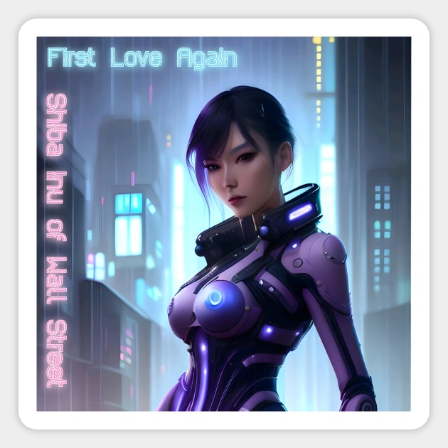Cyberpunk Girl First Love Again Magnet by animegirlnft